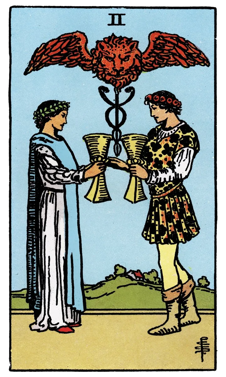 Tarotkarte Zwei der Kelche